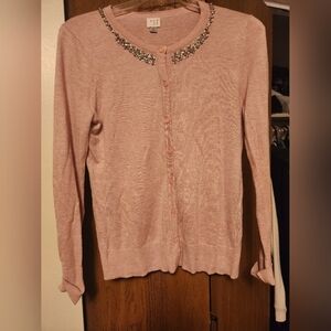 A New Day ⛄️Light Pink Embellished Cardigan Size M